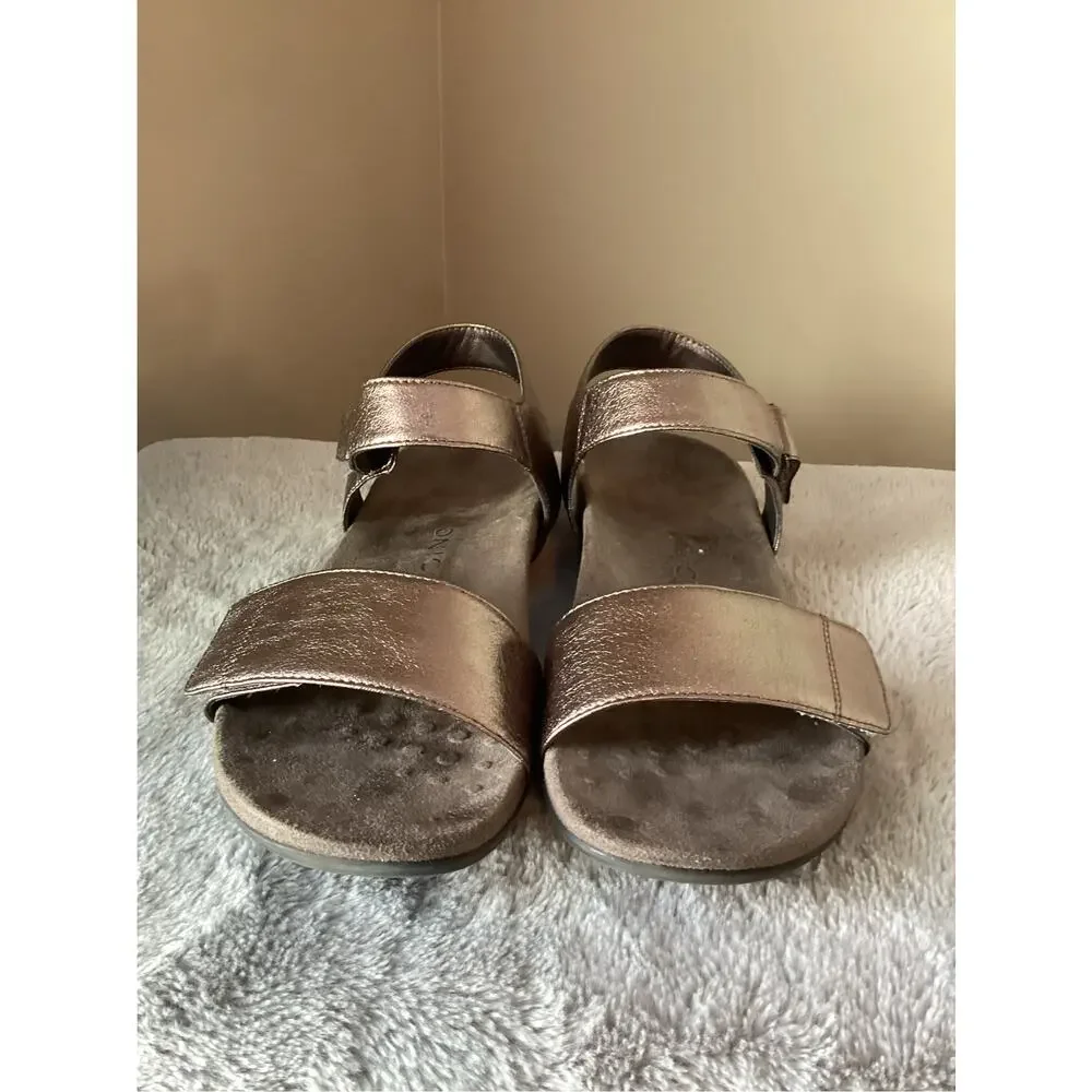 Vionic adjustable sandals marsala Metallic Gunmetal women's size 10